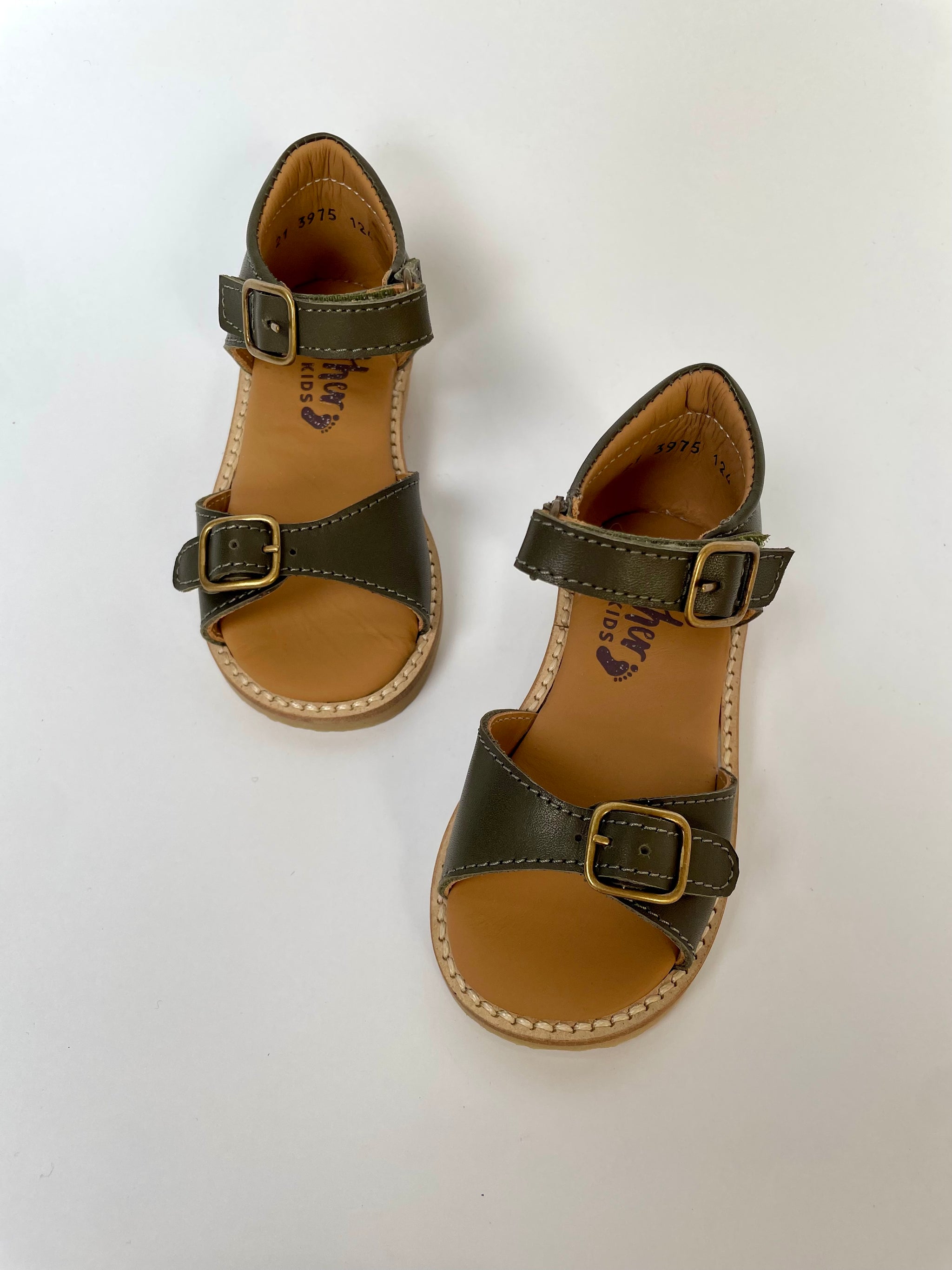 Kit Leather Sandals Olive – otherkids
